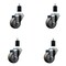 Service Caster 3'' Gray Poly Wheel Swivel 1-1/2'' Expanding Stem Caster Set, 4PK SCC-EX20S314-PPUB-112-4 - alternate 1